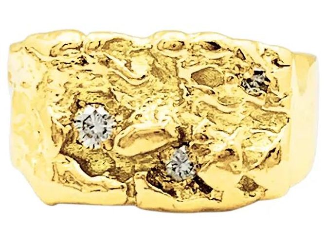 Autre Marque Siegelring, Gelbgold, Diamanten