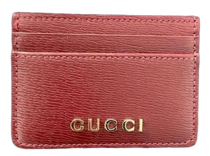 Gucci Rosso Ancora Leder Kartenetui Rot