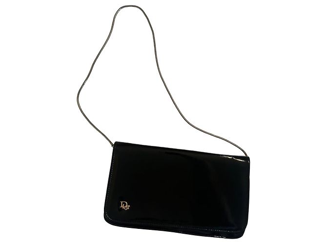 Dior Clutch aus schwarzem Lackleder