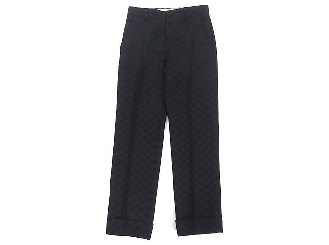Gucci GG Pattern Baumwollhose Schwarz