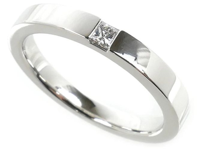 Anillo de boda Harry Winston en platino 950 corte princesa