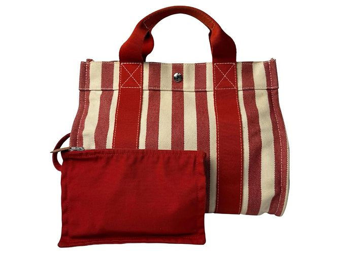 Hermès Borsa Tote Hermes Cannes PM con Pouch Rosso Crudo