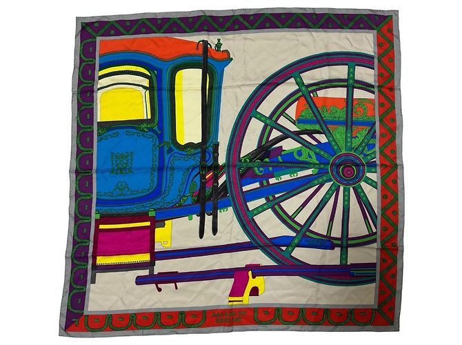 Hermès Hermes Carre 90 Balade en Berline Scarf Multicolore