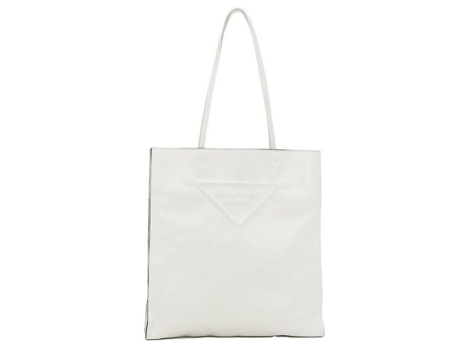 Tote Sac cabas en cuir blanc Prada