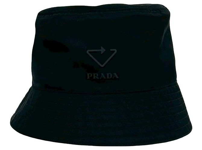 Cappello bucket Prada Re-Nylon con logo Nero