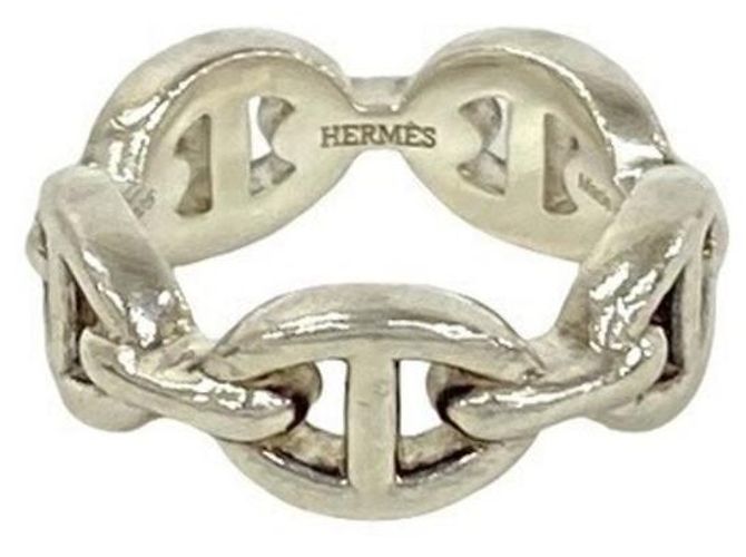 Ring Hermès Anello Enchainée Hermes Argento 