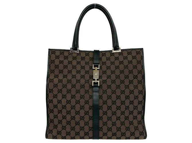 Borsa Jackie in pelle GUCCI Marrone Nero
