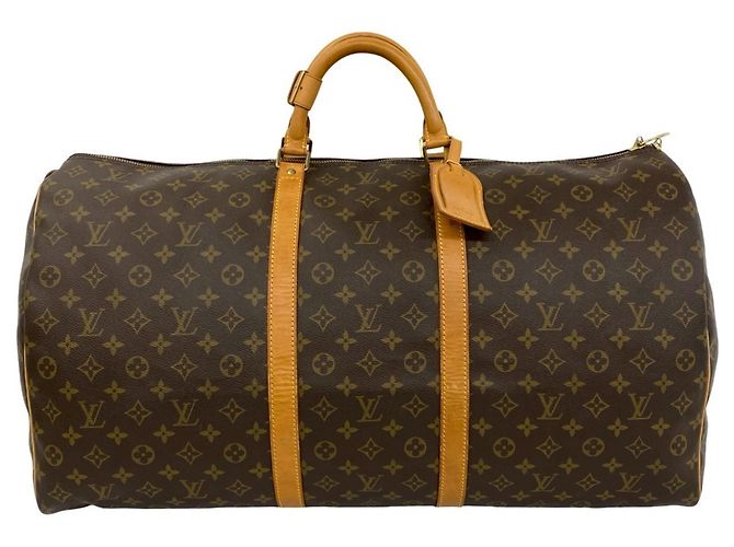 Sac Boston Louis Vuitton Vintage Keepall 60 Monogram en cuir Marron