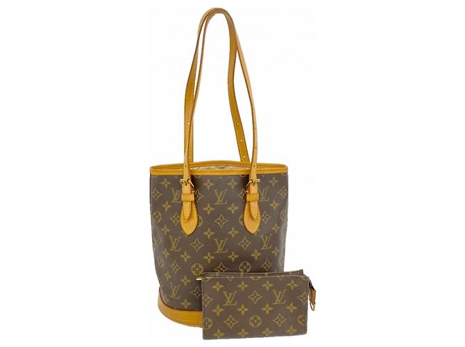 Borsa Tote Louis Vuitton Monogram Bucket PM Marrone