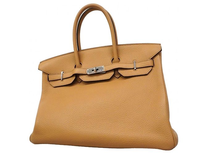 Hermès Bolsa Hermes Birkin 35 em couro Taurillon Clemence Marrom