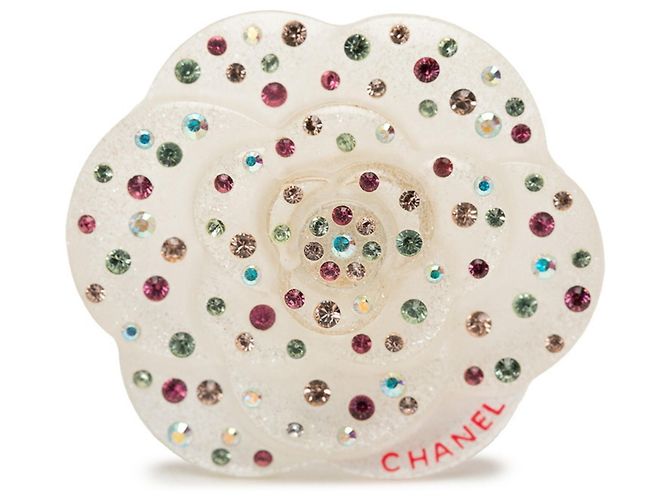 Spilla Camelia Chanel Bianco Multicolore