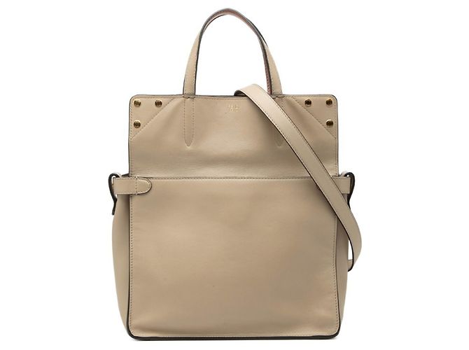 Borsa a mano e a tracolla Fendi Flip Small Beige