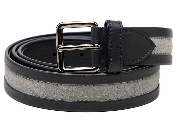 Louis Vuitton Blue Leather Regatta Belt Navy blue