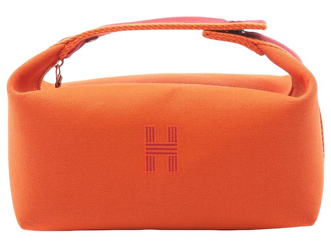 Étui Hermès Orange Small Toile Bride A Brac