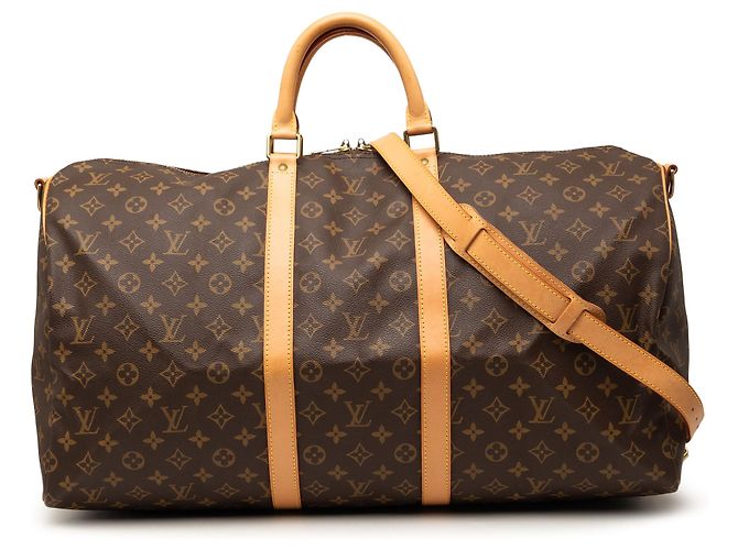 Louis Vuitton Braun Monogram Keepall Bandouliere 55