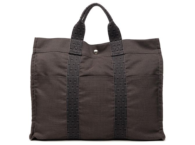 Hermès Herline MM em lona marrom Castanho escuro