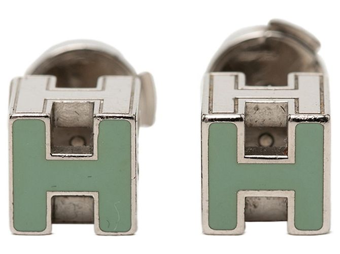 Hermès Orecchini a lobo Hermes Cage d'H H-Cube Logo Argento