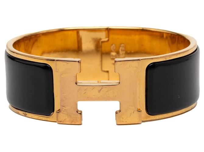 Hermès Hermes Clic Clac H GM Bracelet Black Golden 