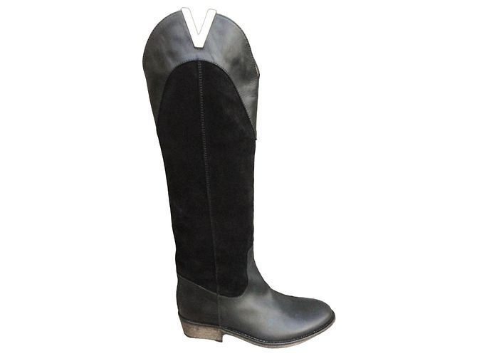 Autre Marque Botas de cuero Via Roma 15 Negro