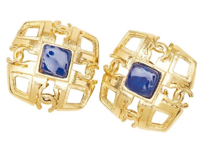Orecchini a clip Chanel Vintage Coco Mark D'oro