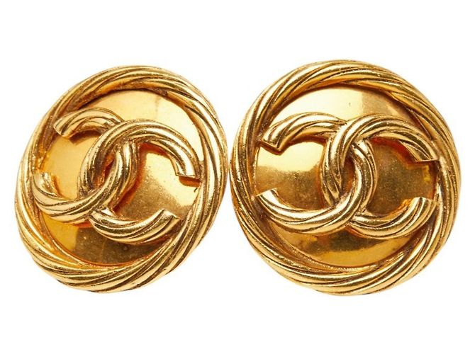 Orecchini a clip Chanel Coco Mark Vintage Gold D'oro