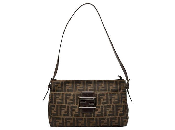 Bolsa de ombro Fendi Zucca Marrom