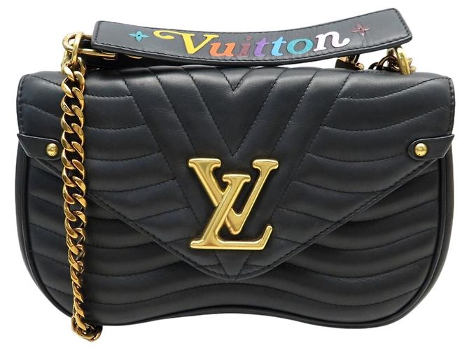 NOVA BOLSA DE MÃO LOUIS VUITTON NEW WAVE MM M51498 ALÇA DE COURO PRETO