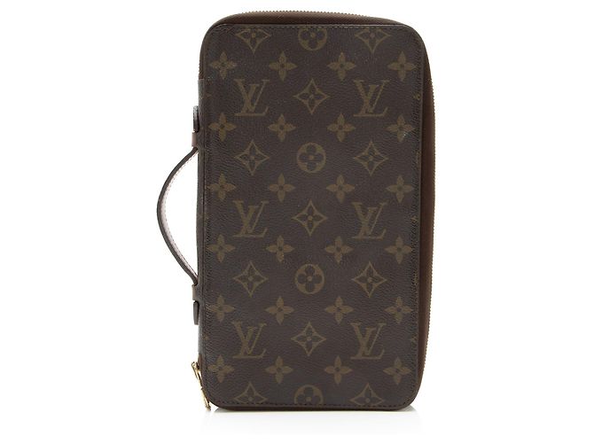 Louis Vuitton Vintage Monogram Canvas Poche Escapade Organizer Wallet Brown