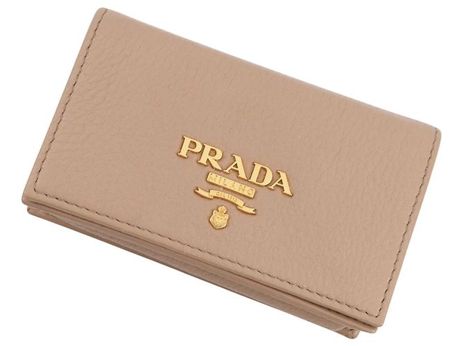 Prada Beige Leather Card Case