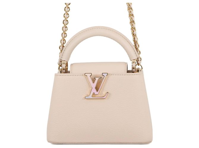 Sac à main Louis Vuitton Capucines Mini Blanc