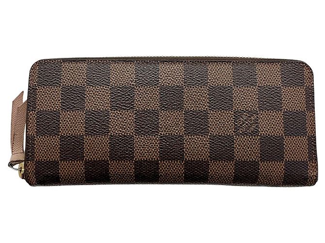 Louis Vuitton Damier Canvas Long Wallet Brown Pink