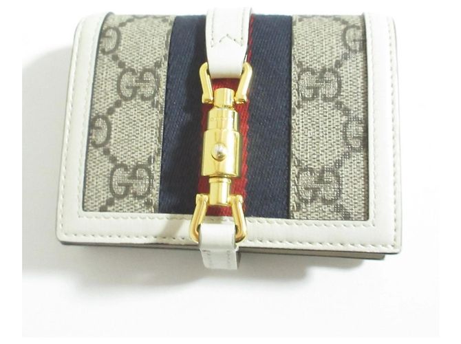 Cartera compacta GUCCI Jackie Blanco Gris