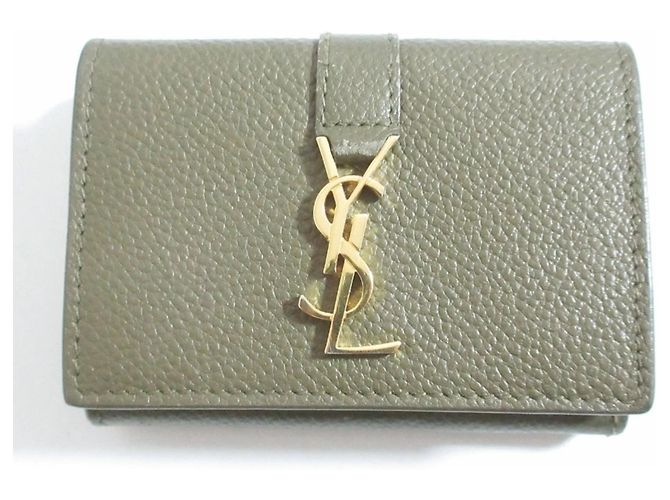 Yves Saint Laurent Origami Tiny Wallet in Khaki