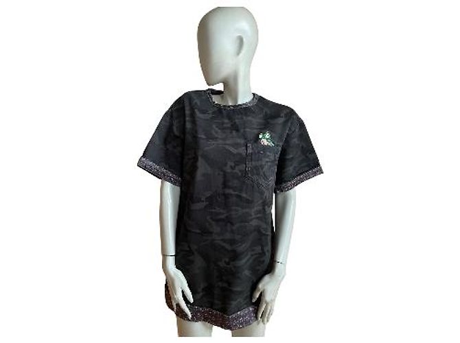 Marc Jacobs Camouflage Tunika-Kleid Schwarz - Größe XS Anthrazitgrau