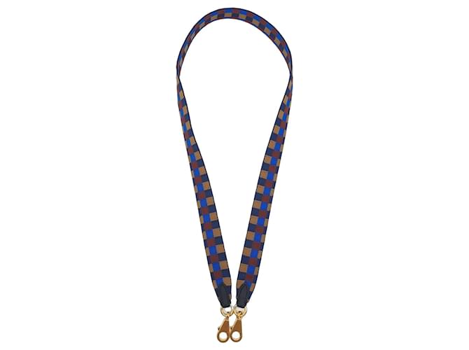 Hermès Maxi Quadrille Leather Bag Strap - Bleu Billard/Biscuit/Rouge H/Noir Brown Blue 