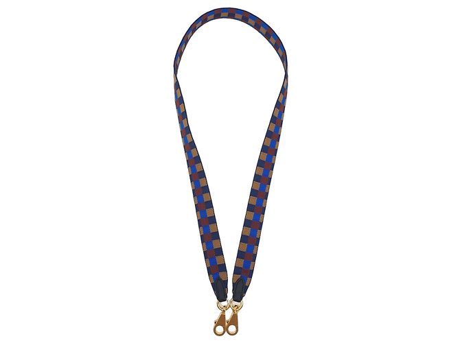 Hermès Alça Maxi Quadrille em couro de bezerro Swift Marrom Azul 