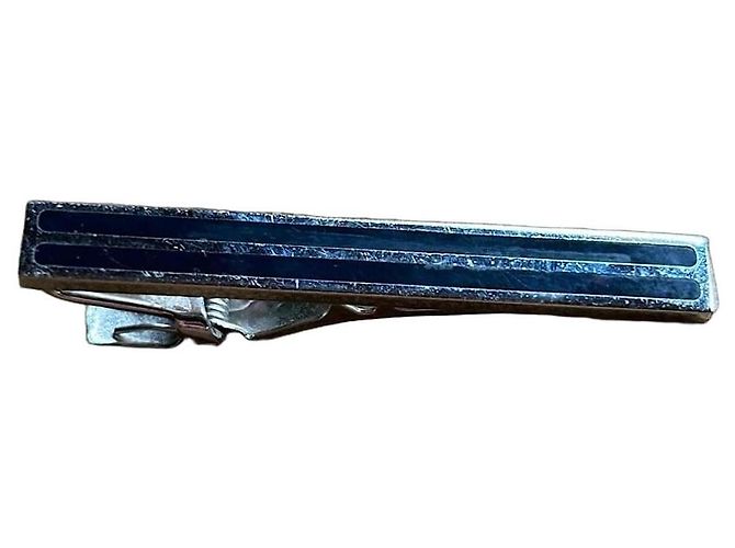 Autre Marque Fermi cravatta S.T. Dupont in argento e smalto blu Blu navy Silver hardware
