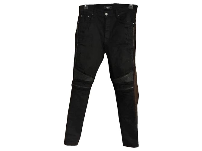 Vaqueros Amiri Negros con Cremallera