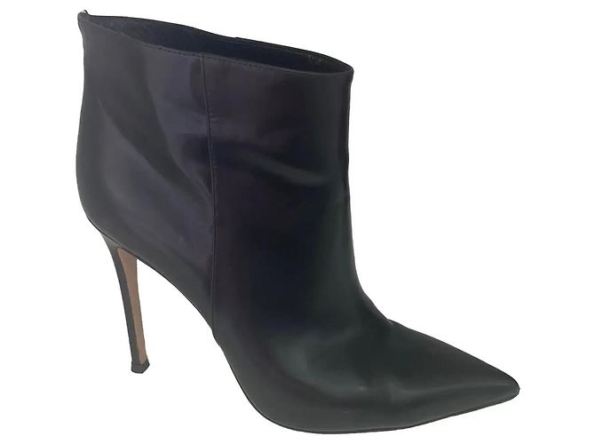Gianvito Rossi Schwarze Lederstiefeletten mit Absatz