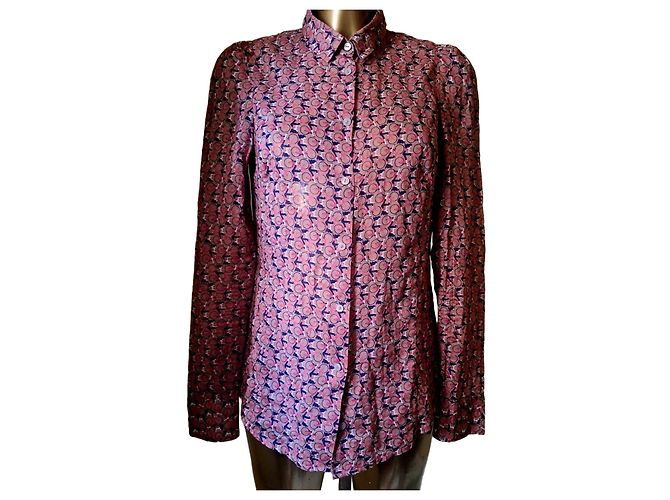 Autre Marque Camicetta Marc O'Polo in cotone con stampa biciclette Rosa Viola scuro