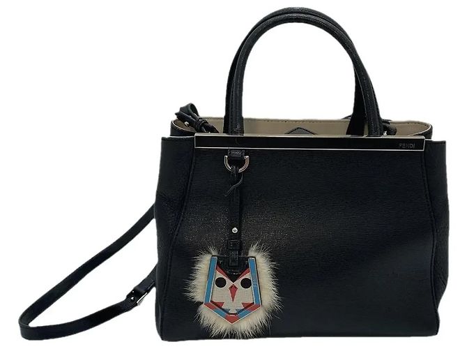 Fendi 2Jours Handtasche aus Leder - Schwarz