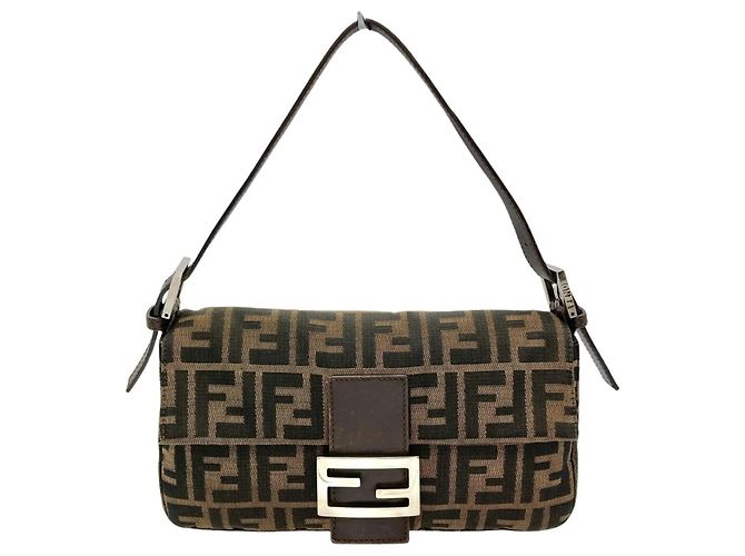 Borsa a tracolla a secchiello Fendi Zucca Mamma Marrone