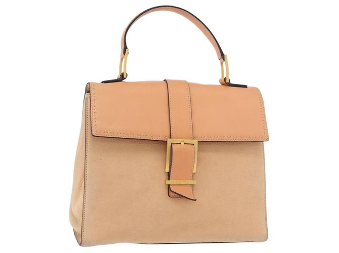Céline Borsa CELINE in pelle beige oro Auth 179724A D'oro