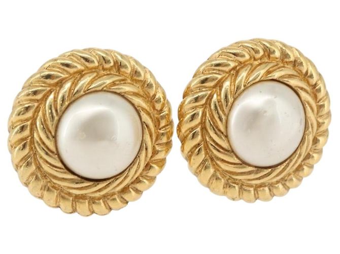 Orecchini CHANEL metallo Gold CC Auth 178397 D'oro
