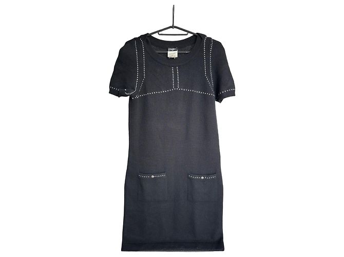 Chanel schwarzes Kaschmir-Kleid Kollektion 09A
