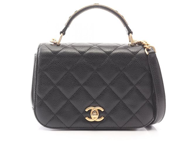 Bolsa Chanel Matelassé Small Flap Top Handle 2-Way Preto