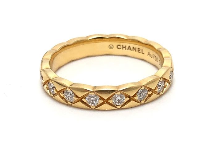 Anillo Chanel Coco Crush Mini Model Full Diamond Dorado