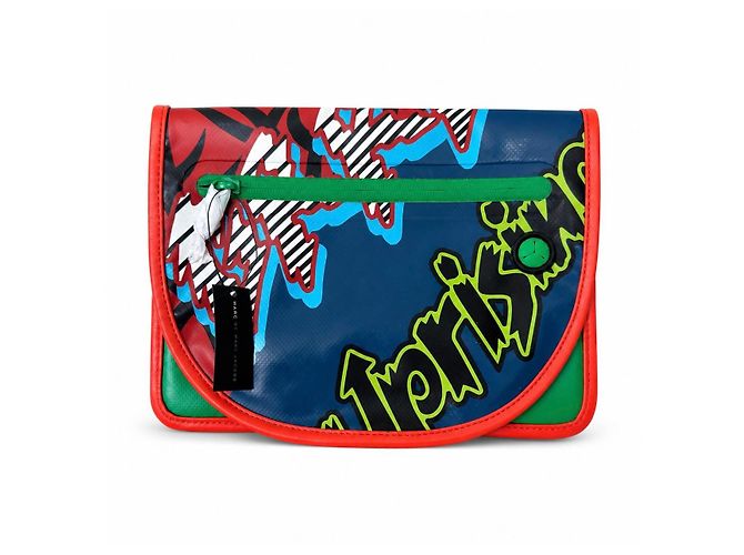 Marc by Marc Jacobs Multicoloured Grafik Clutch Schwarz Weiß Rot Blau Grün