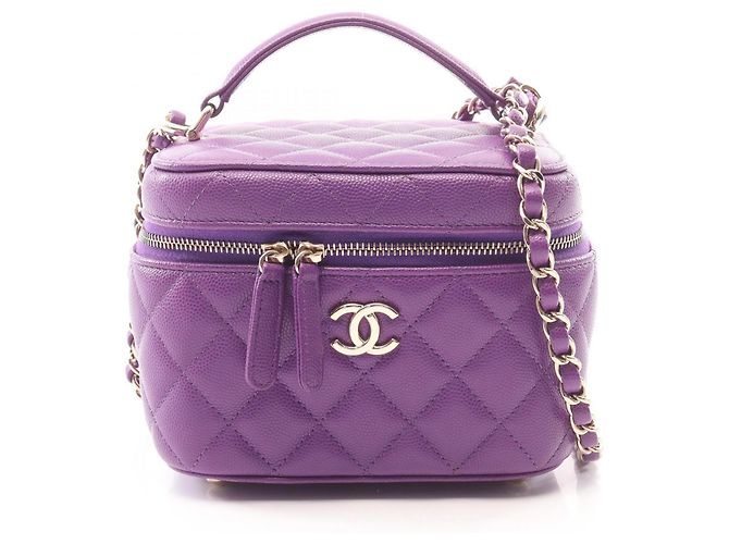 Bolsa de Vanity Matelassé Chanel Roxo
