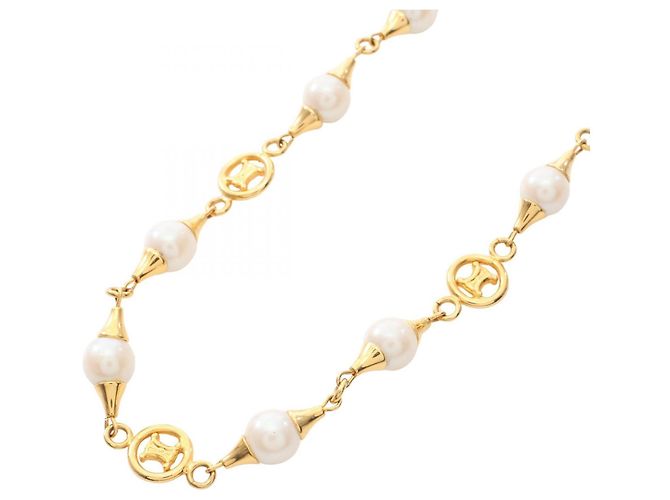 Céline Collar Triomphe Celine Blanco Dorado